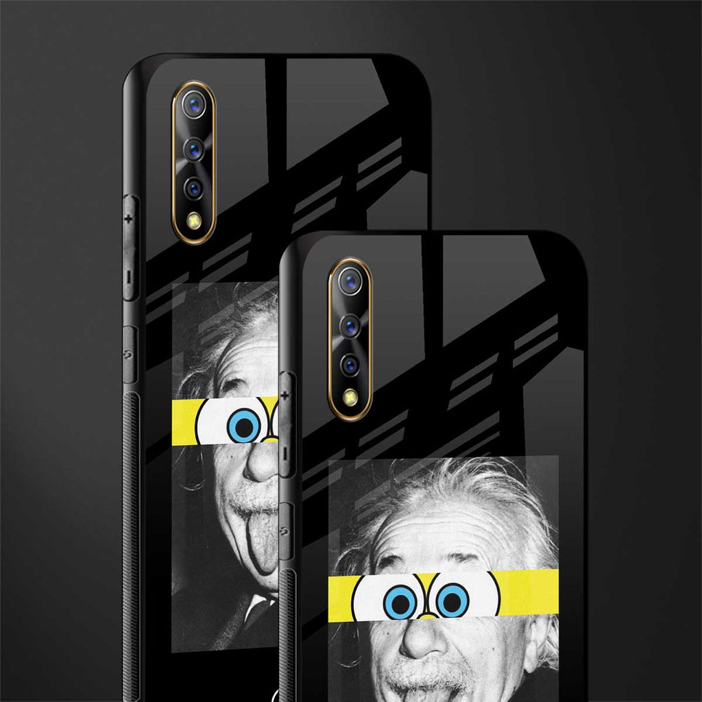 albert einstein spongebob squarepants glass case for vivo s1 image-2