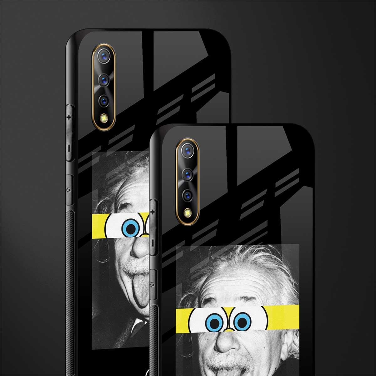 albert einstein spongebob squarepants glass case for vivo s1 image-2