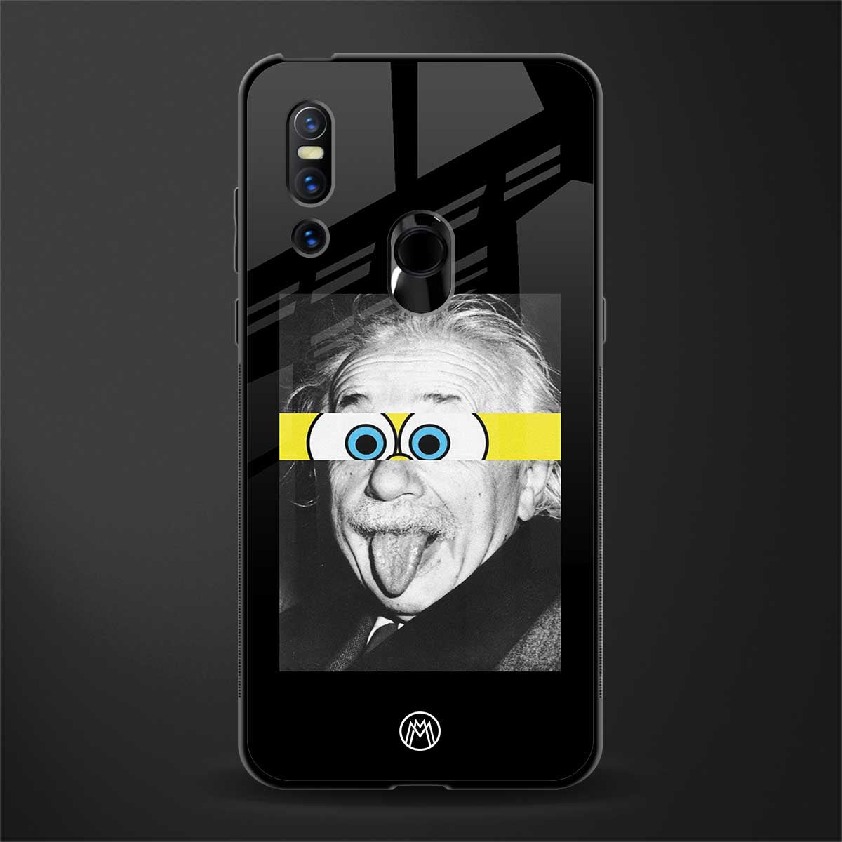 albert einstein spongebob squarepants glass case for vivo v15 image