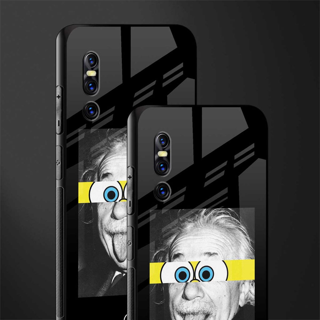 albert einstein spongebob squarepants glass case for vivo v15 pro image-2
