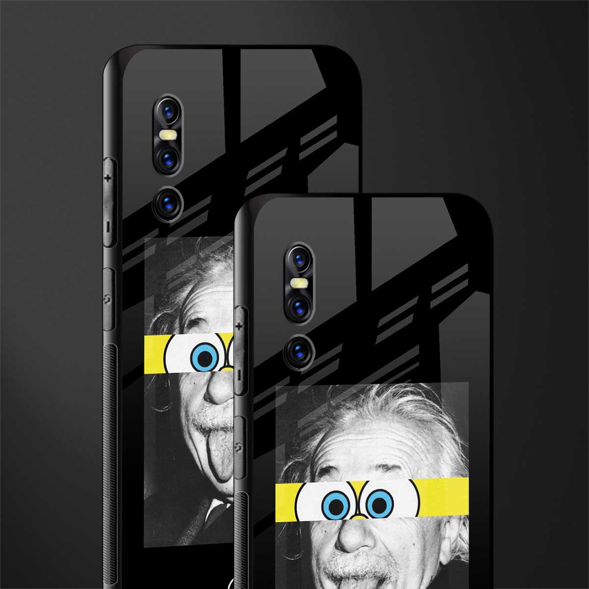 albert einstein spongebob squarepants glass case for vivo v15 pro image-2