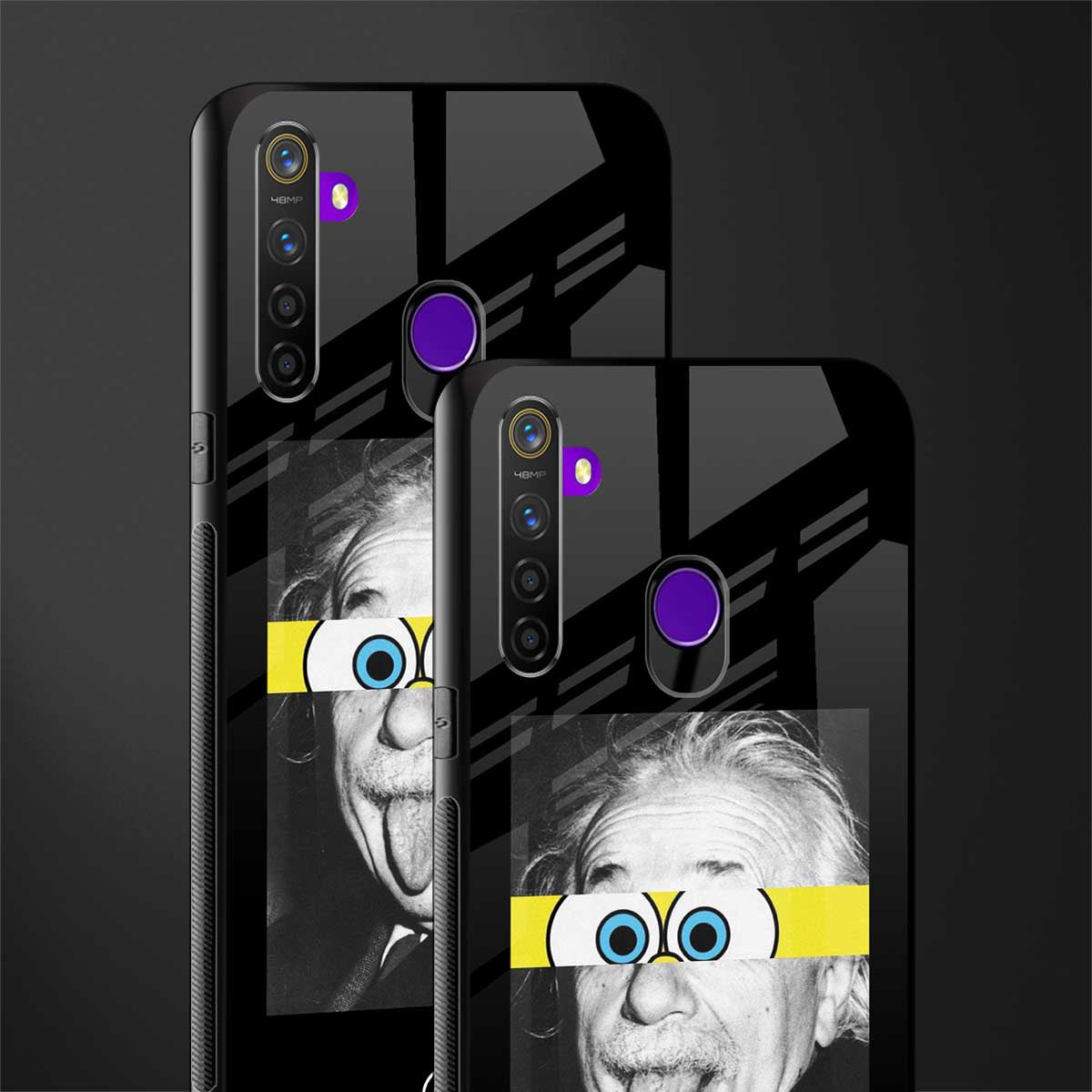 albert einstein spongebob squarepants glass case for realme 5i image-2