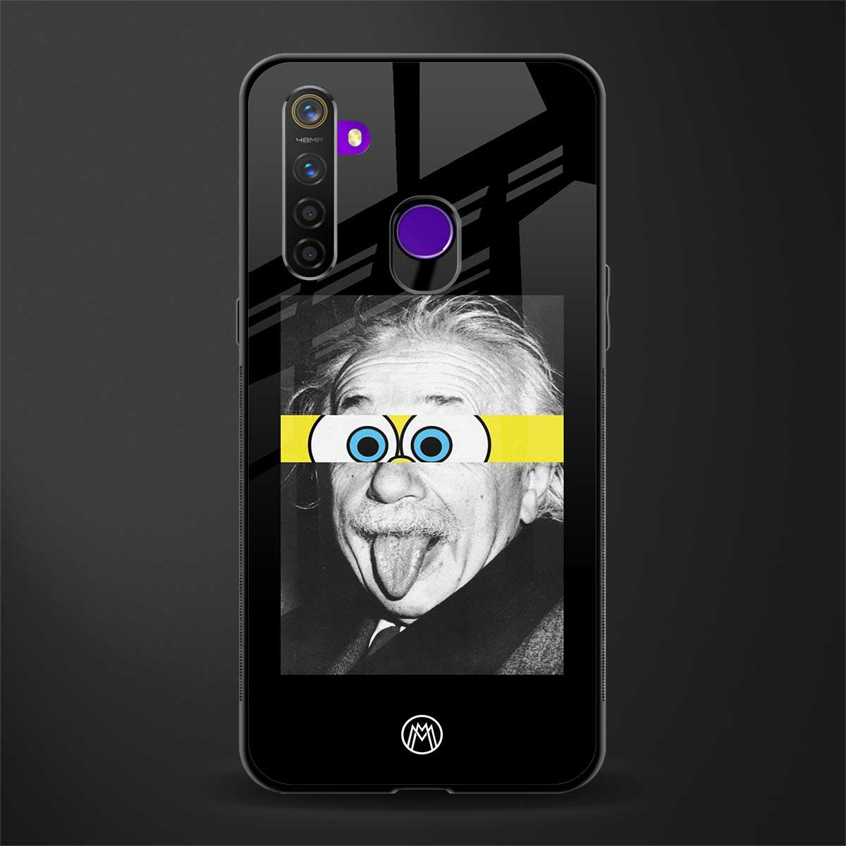 albert einstein spongebob squarepants glass case for realme 5i image