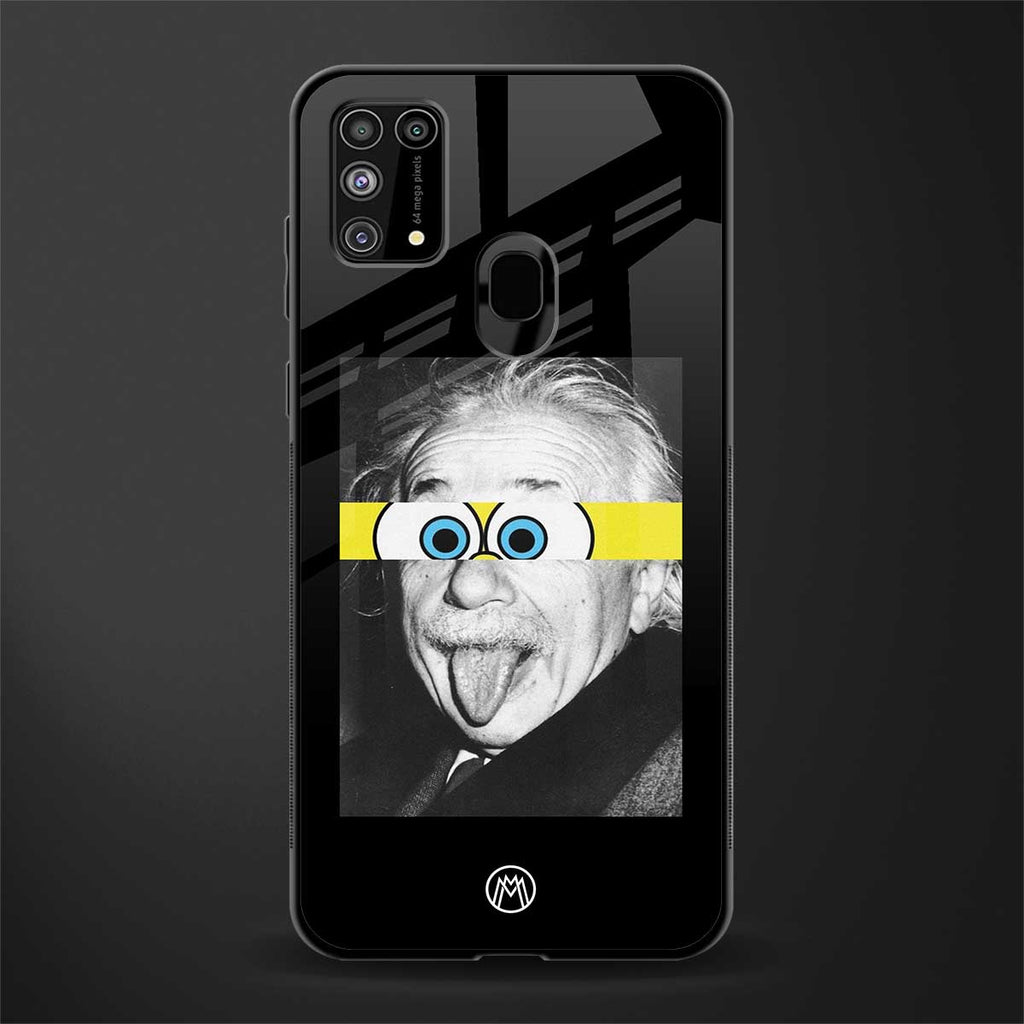 albert einstein spongebob squarepants glass case for samsung galaxy m31 image