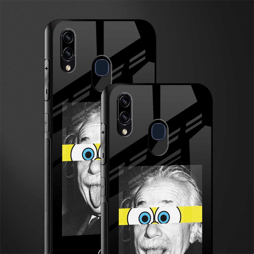 albert einstein spongebob squarepants glass case for samsung galaxy m10s image-2