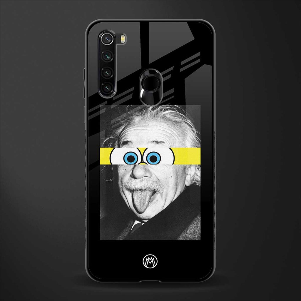 albert einstein spongebob squarepants glass case for redmi note 8 image