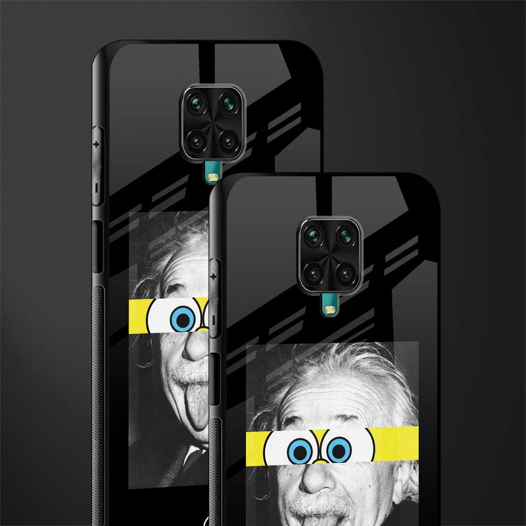 albert einstein spongebob squarepants glass case for poco m2 pro image-2