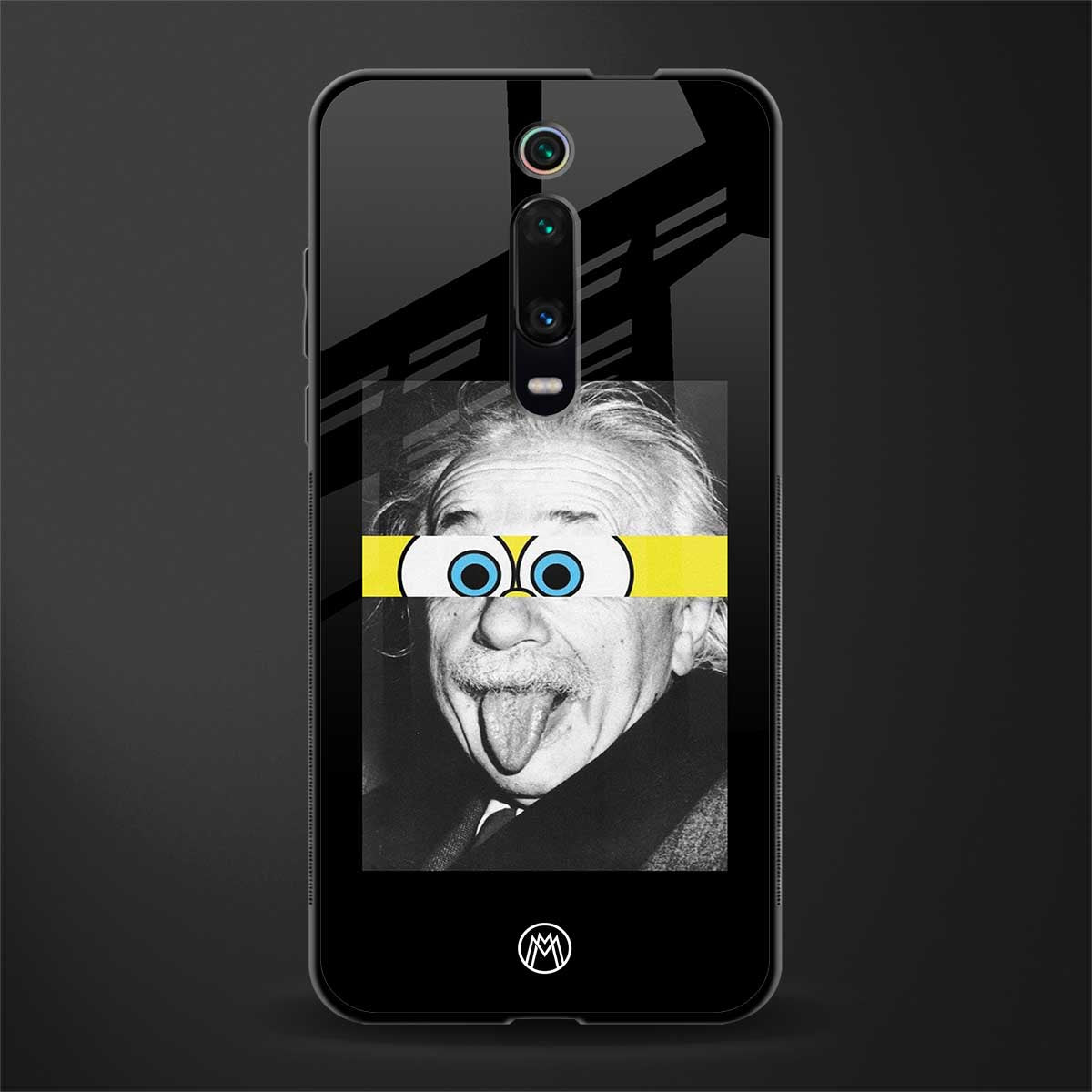 albert einstein spongebob squarepants glass case for redmi k20 image