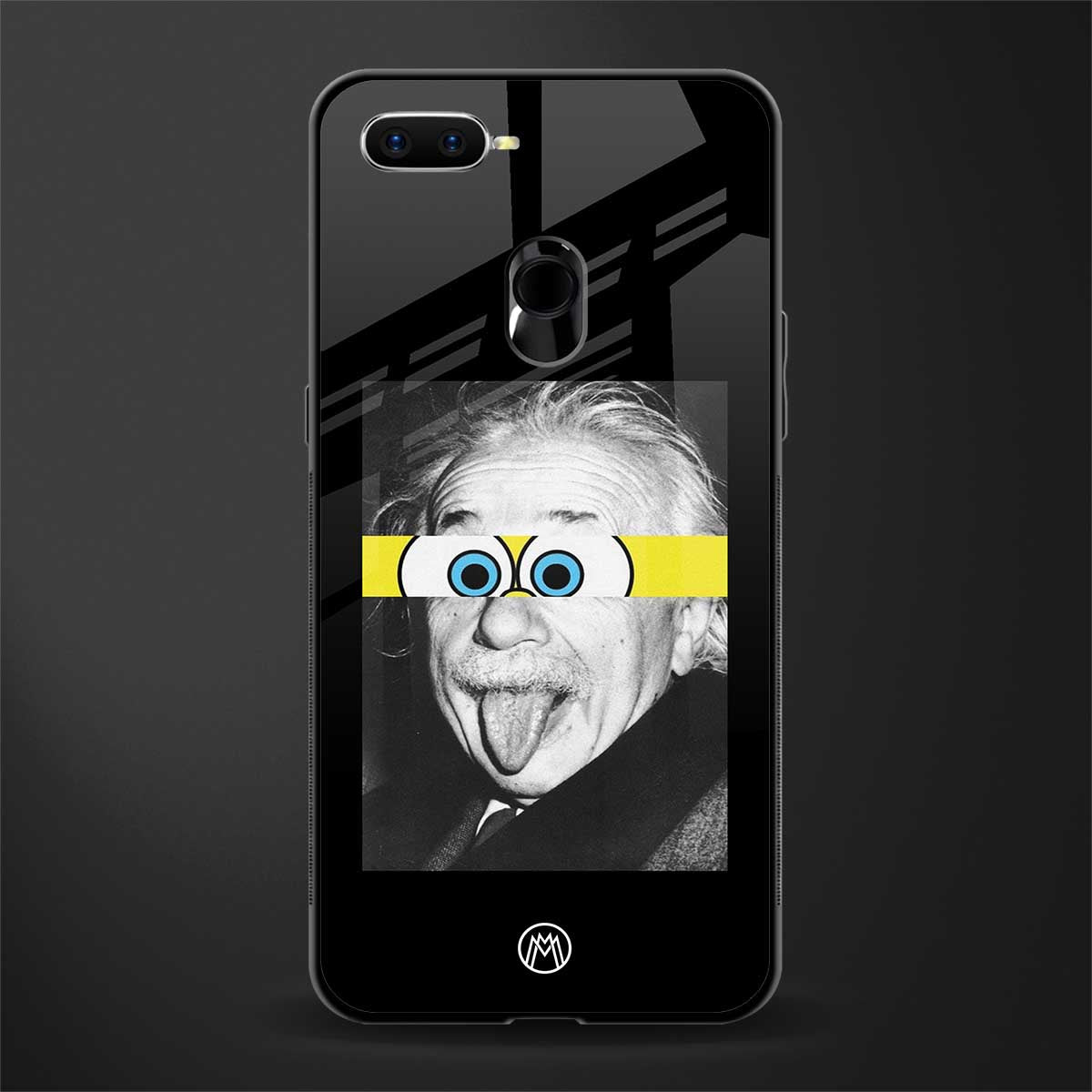 albert einstein spongebob squarepants glass case for oppo a7 image