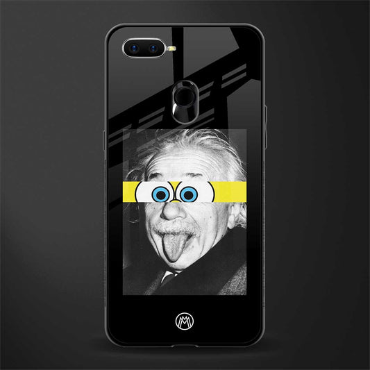 albert einstein spongebob squarepants glass case for oppo f9f9 pro image