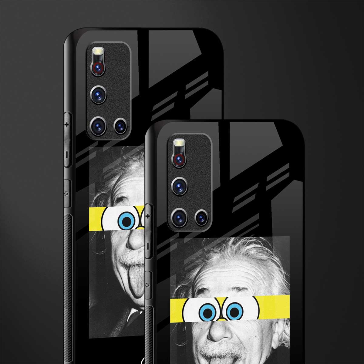 albert einstein spongebob squarepants glass case for vivo v19 image-2