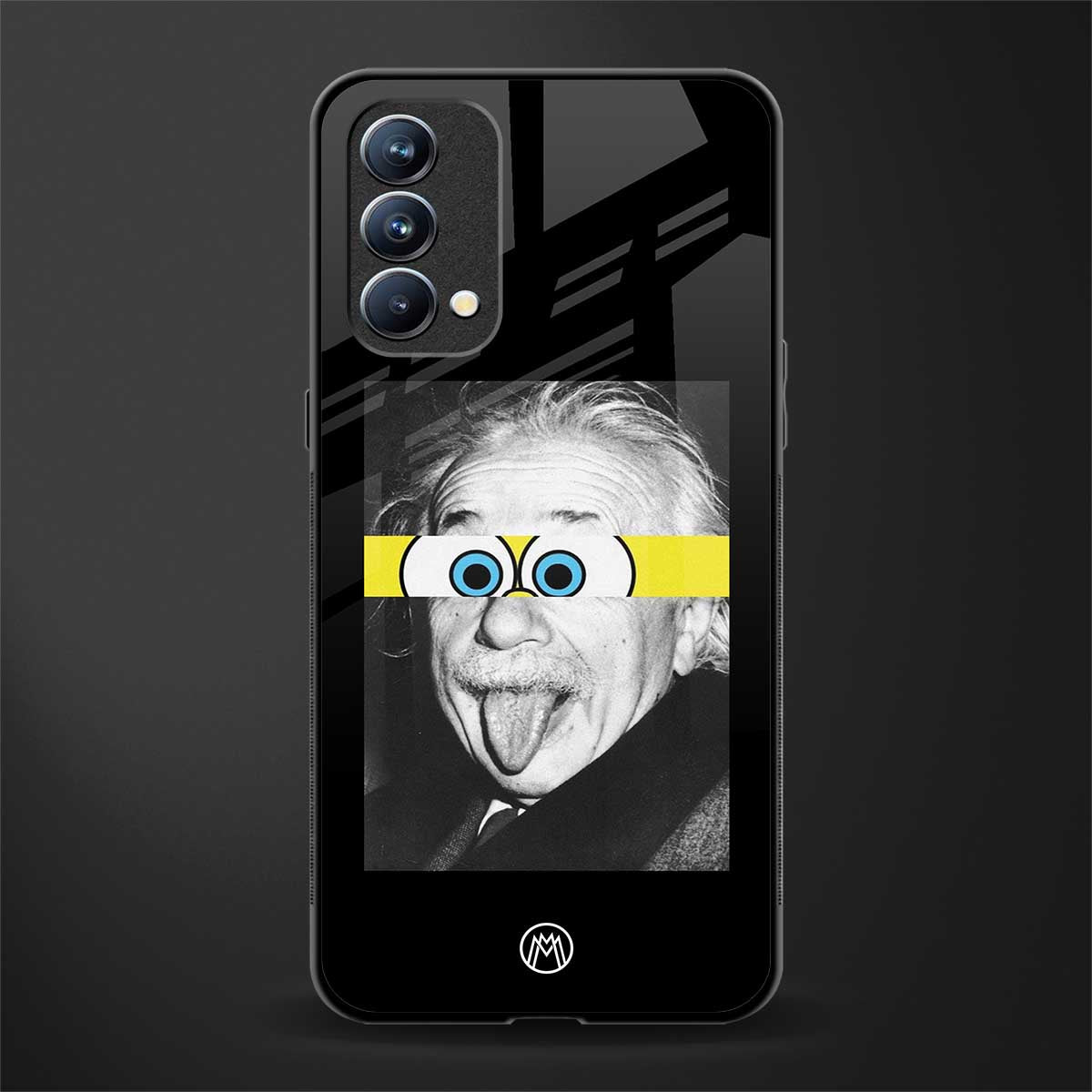 albert einstein spongebob squarepants glass case for oppo f19s image