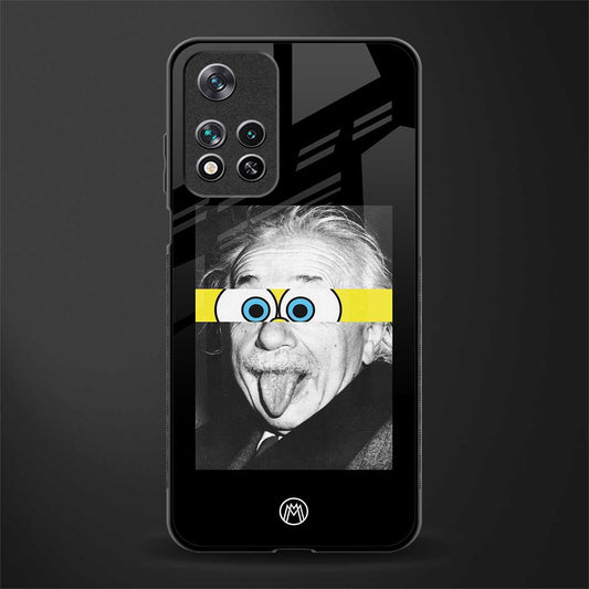 albert einstein spongebob squarepants glass case for poco m4 pro 5g image