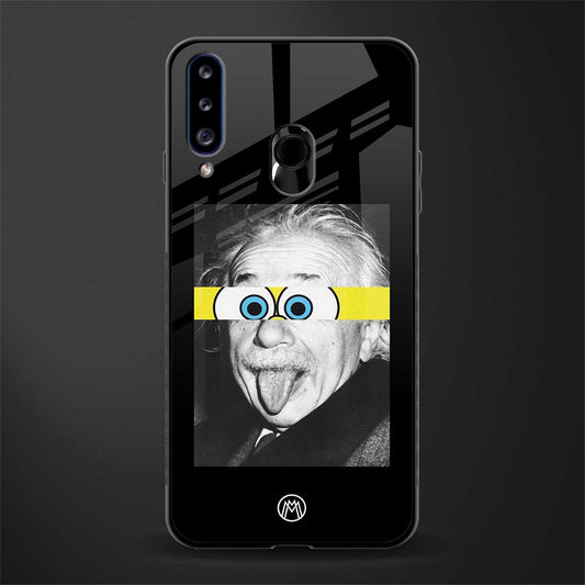 albert einstein spongebob squarepants glass case for samsung galaxy a20s image