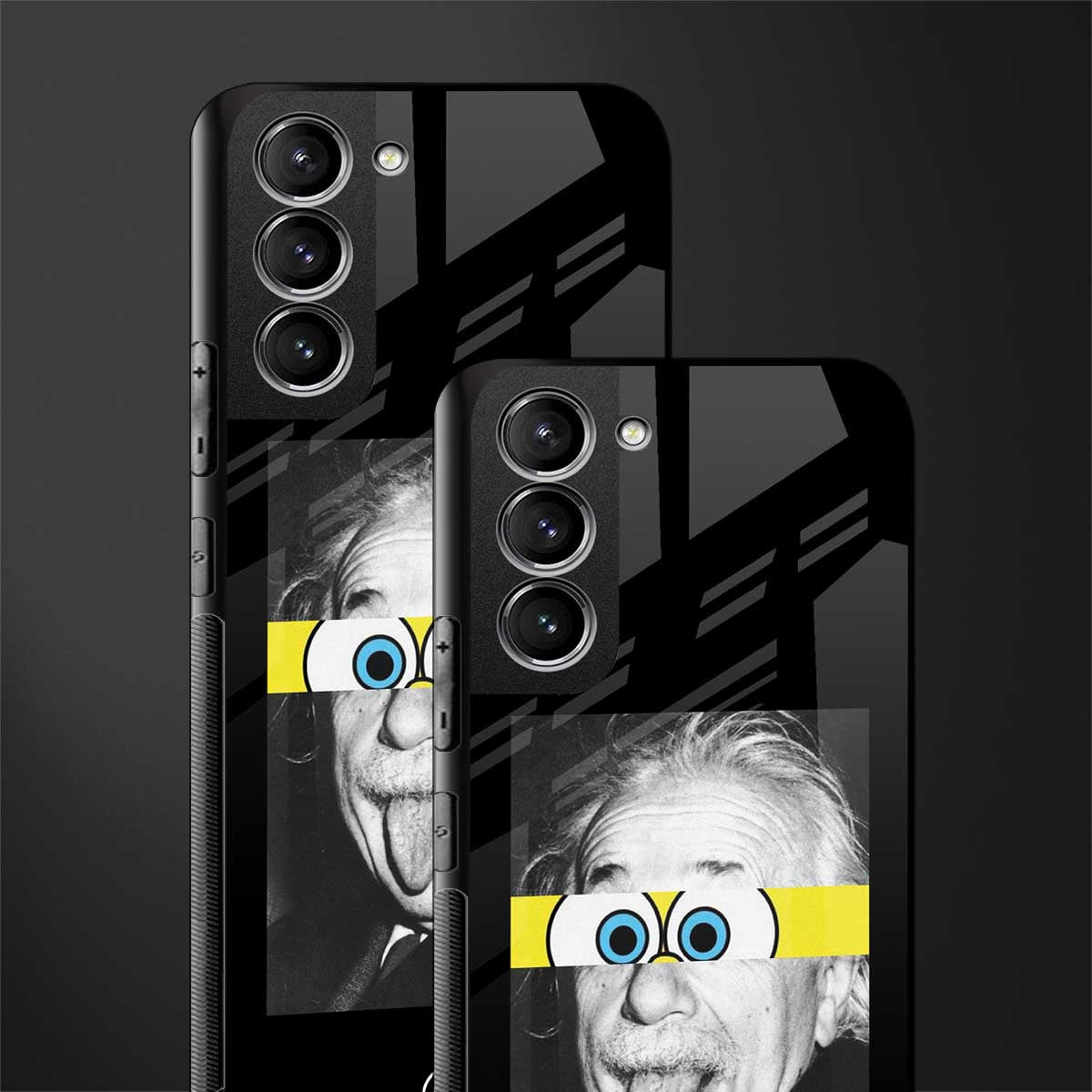 albert einstein spongebob squarepants glass case for samsung galaxy s22 plus 5g image-2