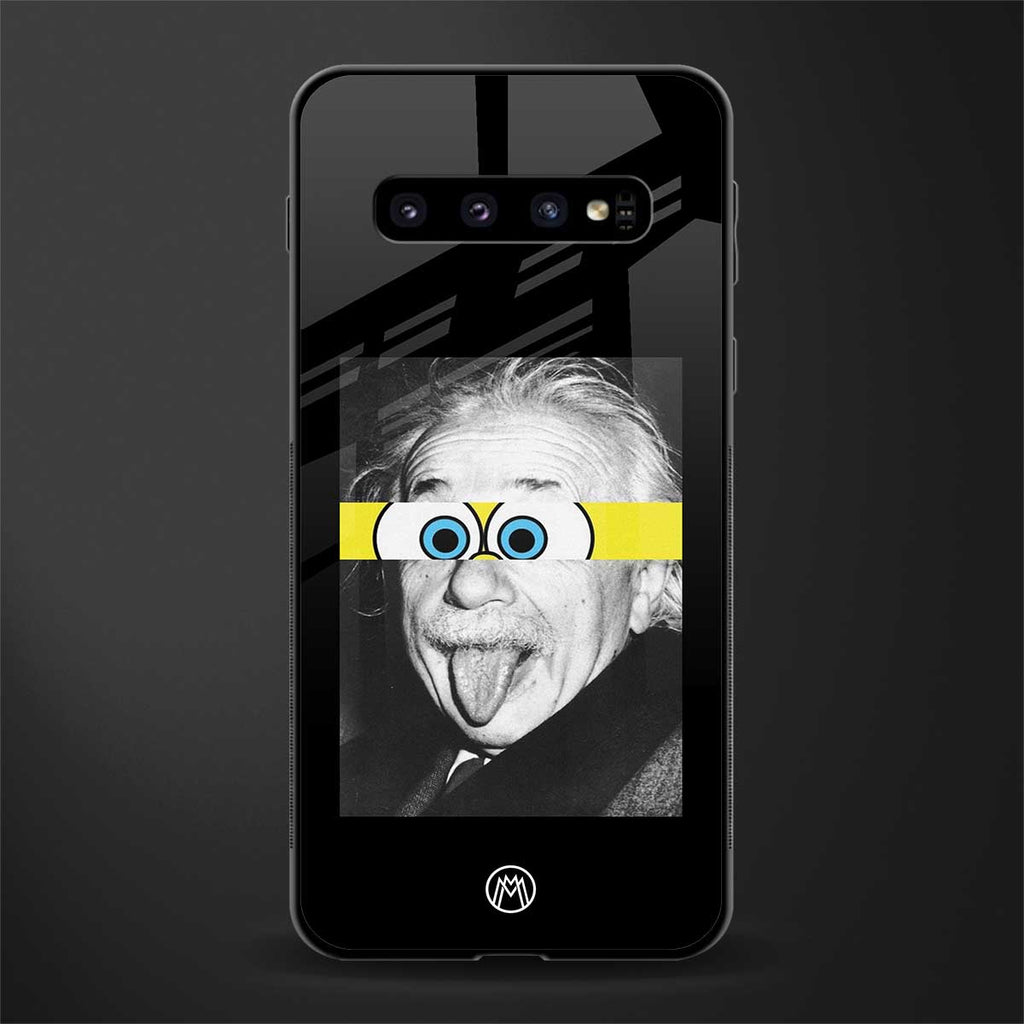 albert einstein spongebob squarepants glass case for samsung galaxy s10 image