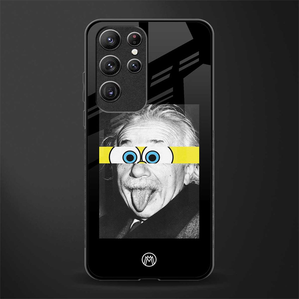 albert einstein spongebob squarepants glass case for samsung galaxy s22 ultra 5g image