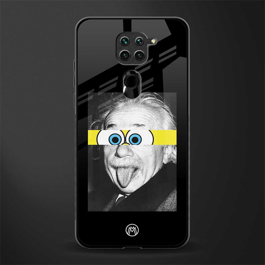 albert einstein spongebob squarepants glass case for redmi note 9 image