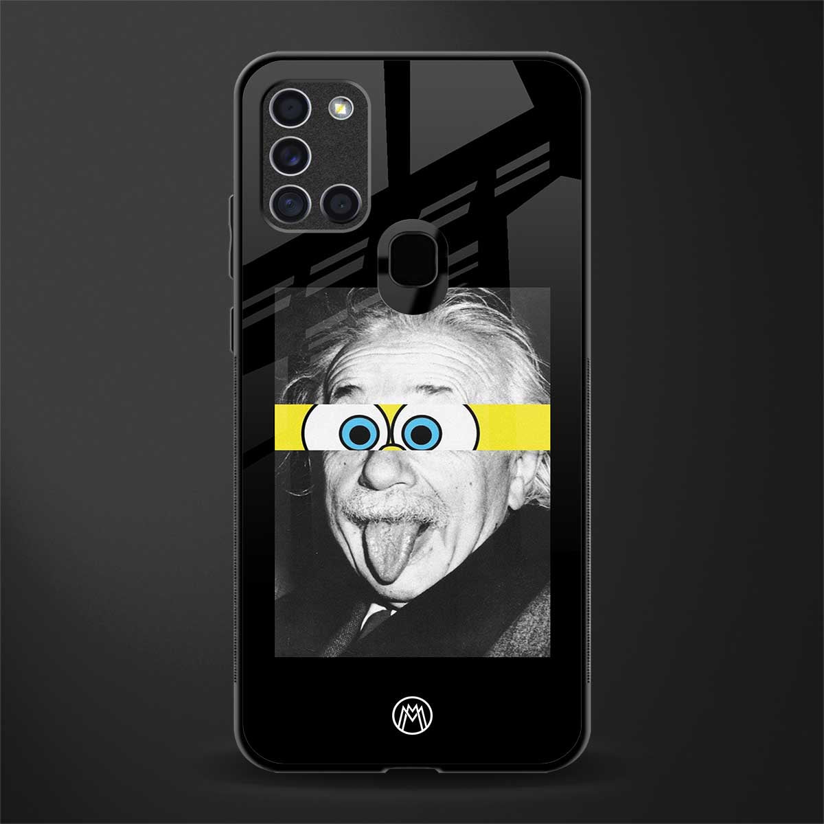 albert einstein spongebob squarepants glass case for samsung galaxy a21s image