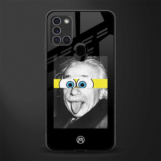 albert einstein spongebob squarepants glass case for samsung galaxy a21s image