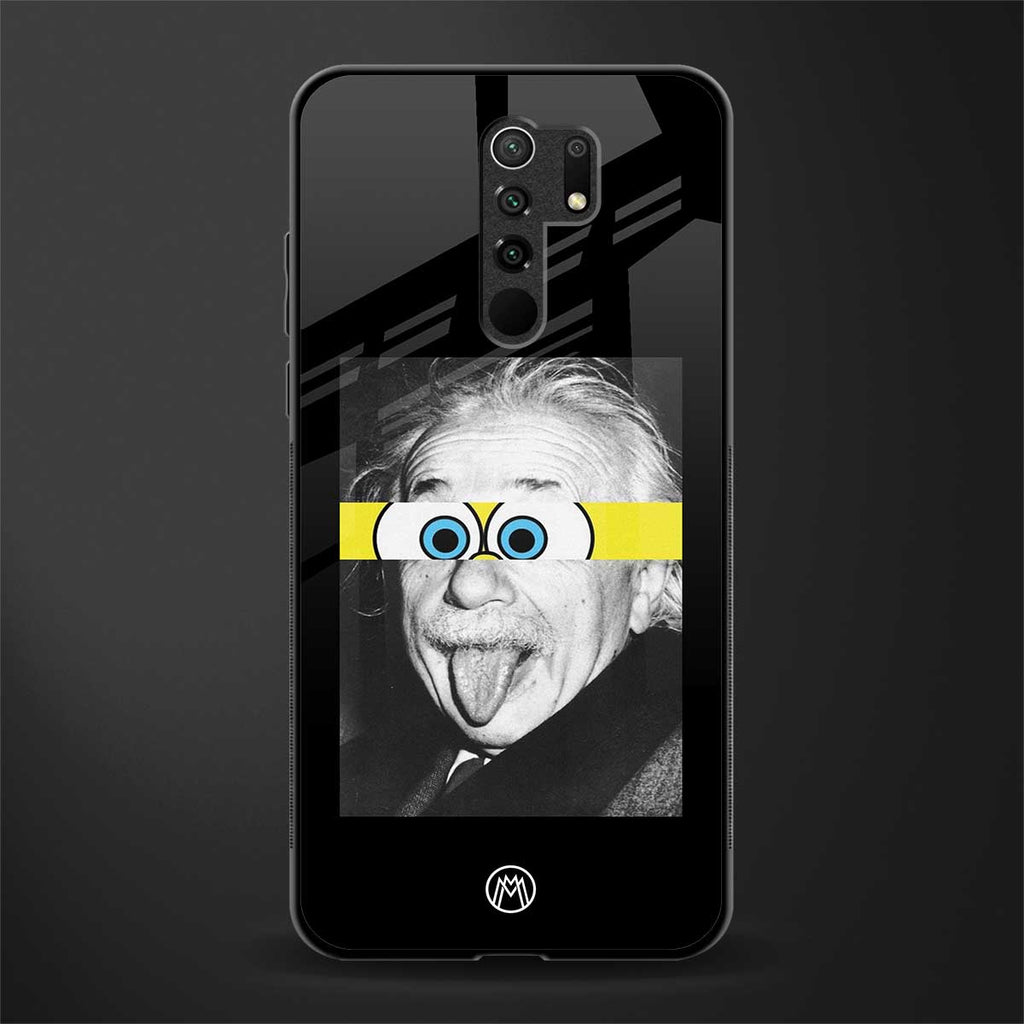albert einstein spongebob squarepants glass case for redmi 9 prime image