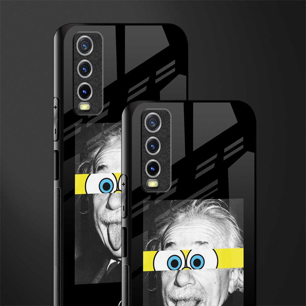 albert einstein spongebob squarepants glass case for vivo y20i vivo y20t image-2