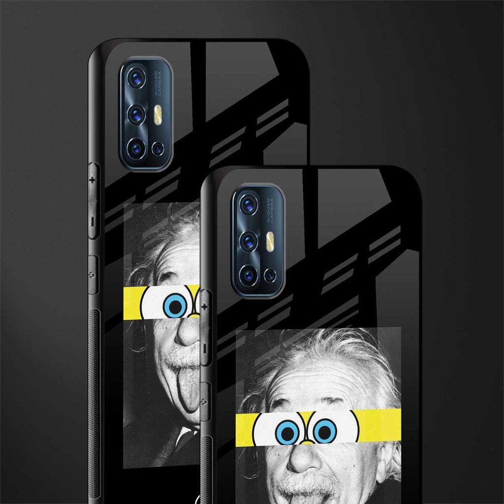 albert einstein spongebob squarepants glass case for vivo v17 image-2