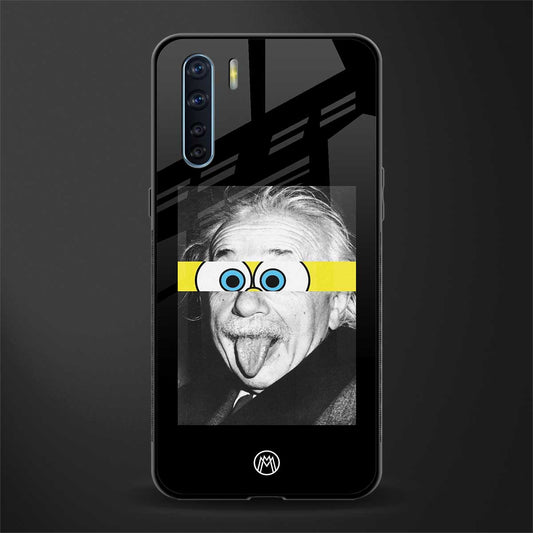 albert einstein spongebob squarepants glass case for oppo f15 image