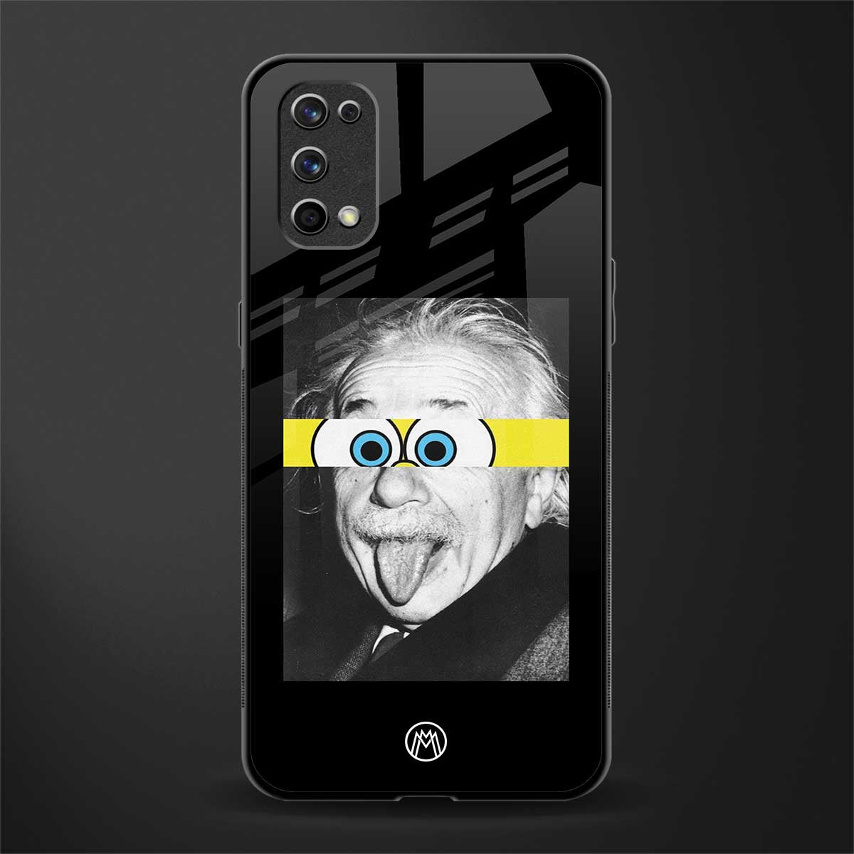 albert einstein spongebob squarepants glass case for realme 7 pro image
