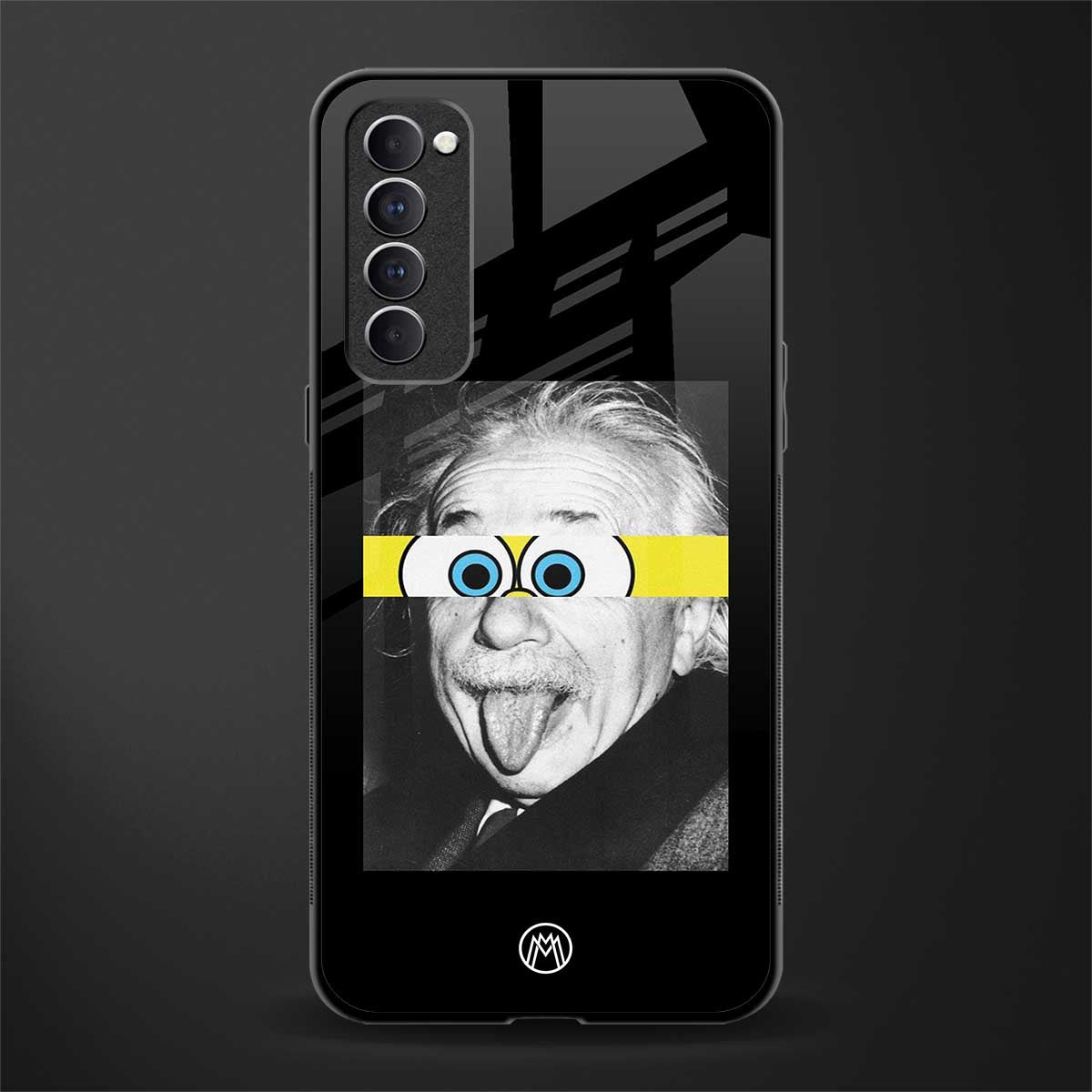 albert einstein spongebob squarepants glass case for oppo reno 4 pro image