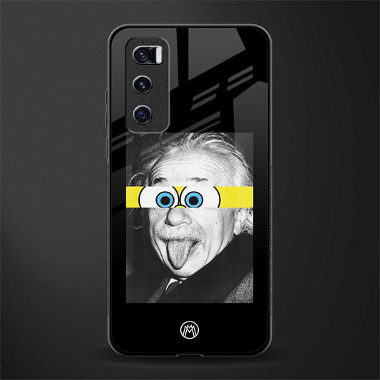 albert einstein spongebob squarepants glass case for vivo v20 se image