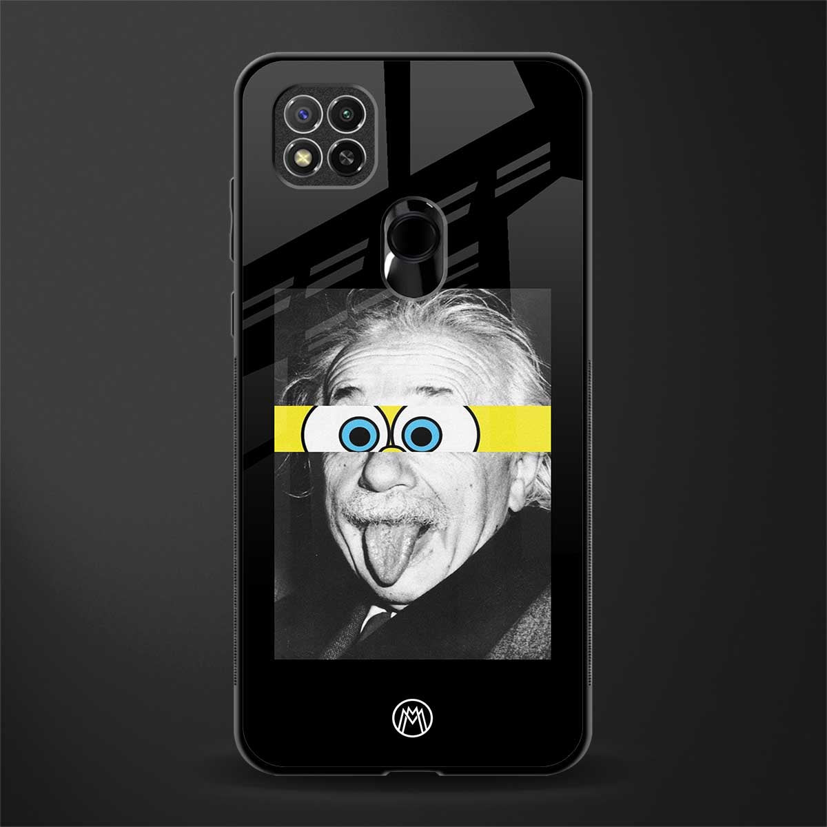 albert einstein spongebob squarepants glass case for redmi 9 image