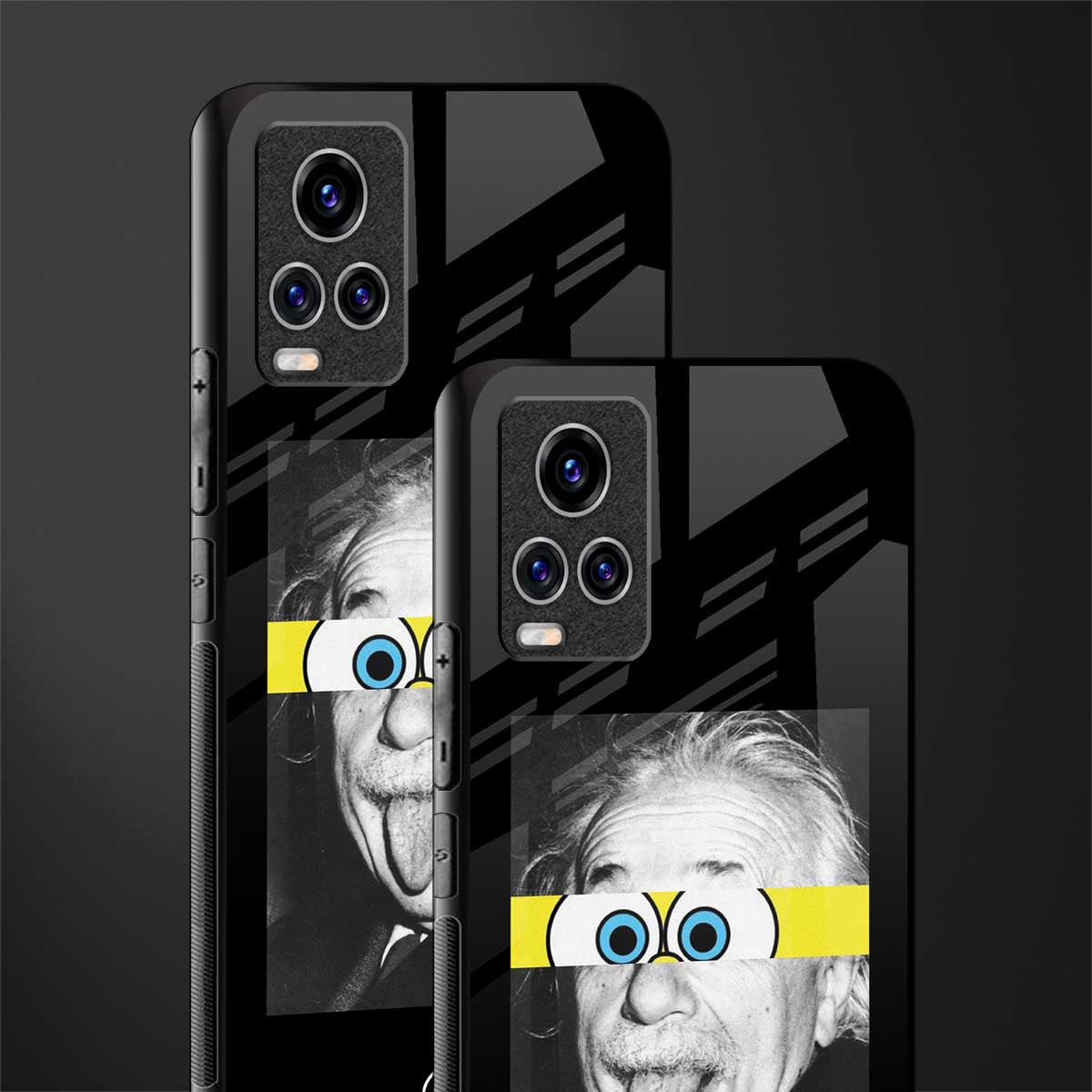 albert einstein spongebob squarepants glass case for vivo v20 pro image-2