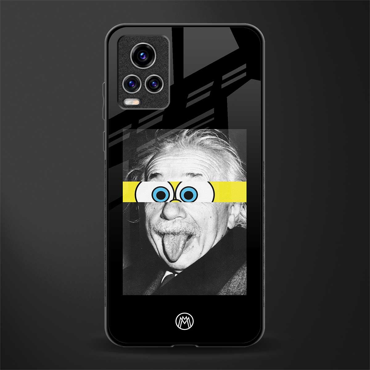 albert einstein spongebob squarepants glass case for vivo v20 pro image
