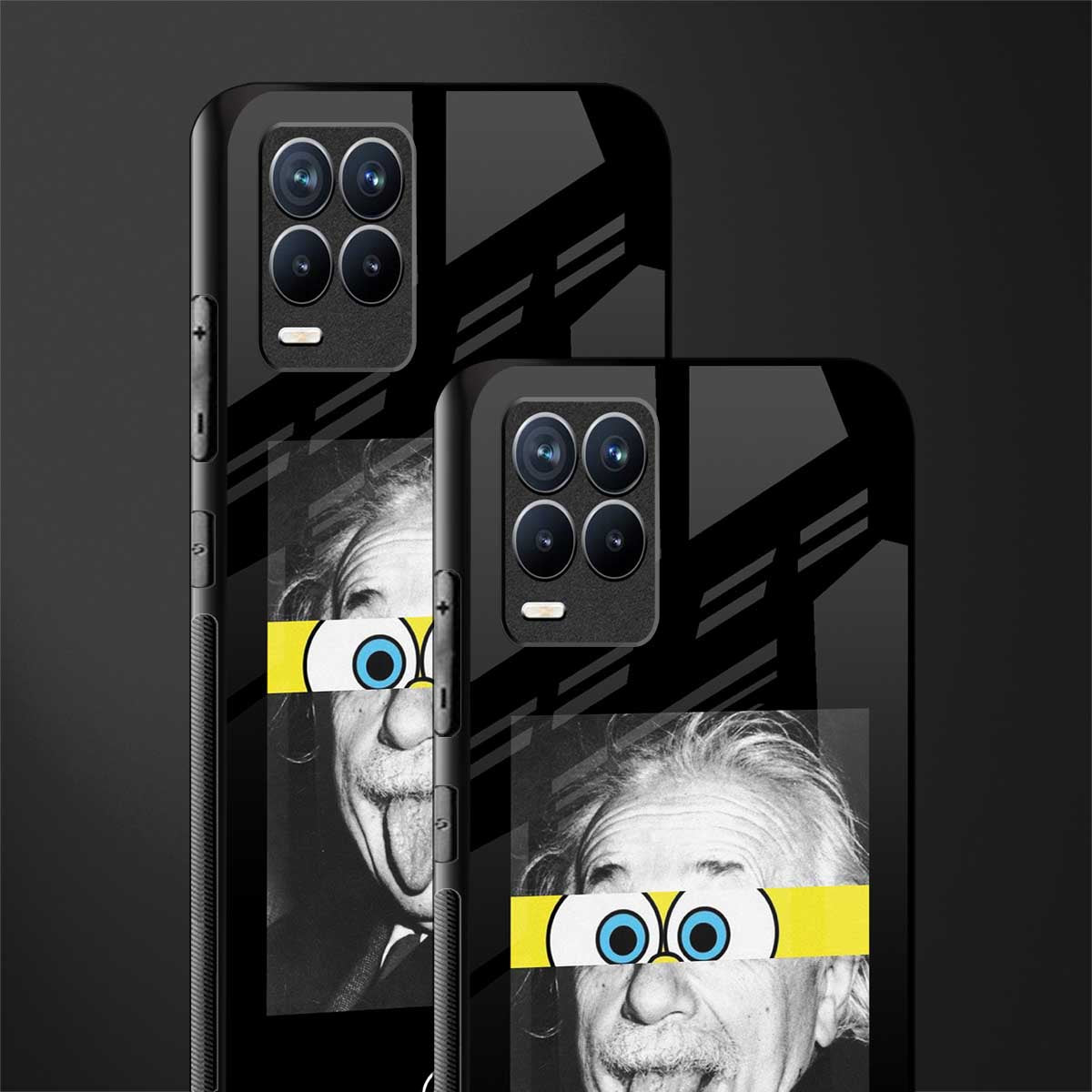 albert einstein spongebob squarepants glass case for realme 8 4g image-2