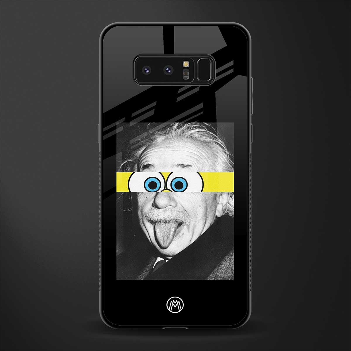albert einstein spongebob squarepants glass case for samsung galaxy note 8 image