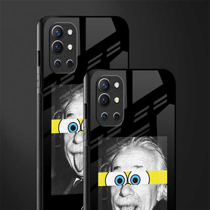 albert einstein spongebob squarepants glass case for oneplus 9r image-2