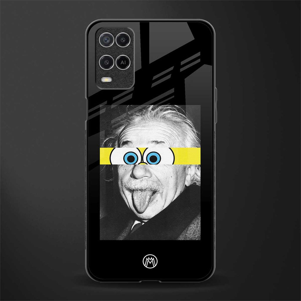 albert einstein spongebob squarepants glass case for oppo a54 image