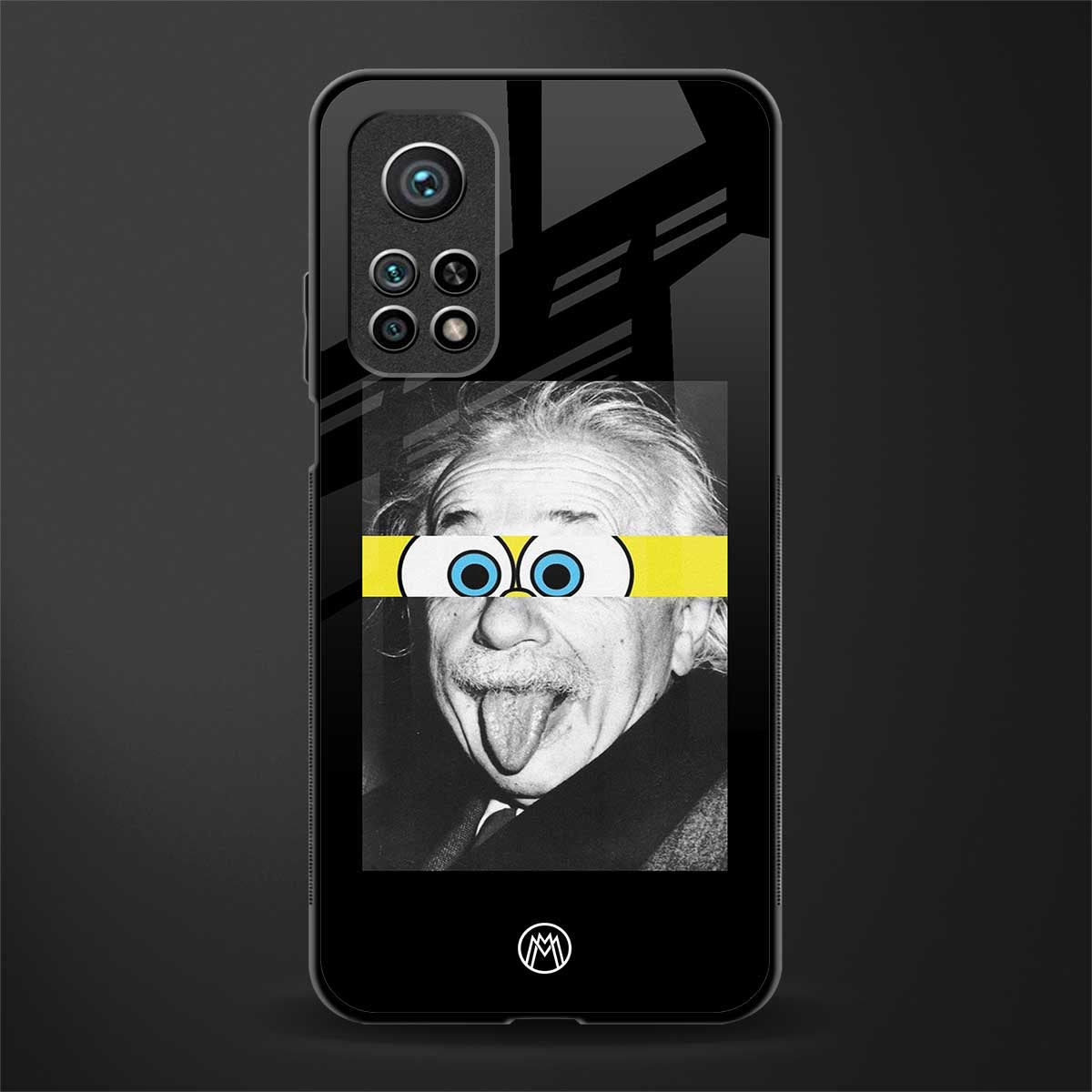 albert einstein spongebob squarepants glass case for mi 10t pro image