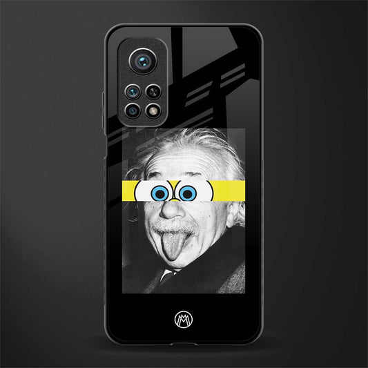 albert einstein spongebob squarepants glass case for mi 10t pro image