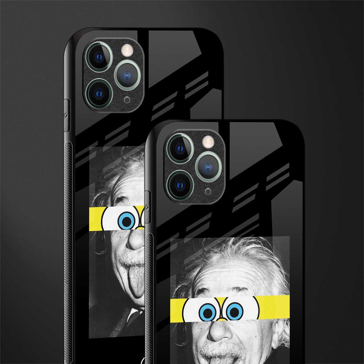 albert einstein spongebob squarepants glass case for iphone 11 pro max image-2