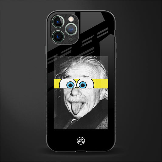 albert einstein spongebob squarepants glass case for iphone 11 pro image