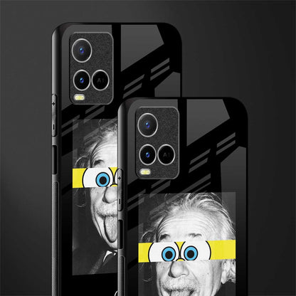 albert einstein spongebob squarepants glass case for vivo y33s vivo y33t image-2