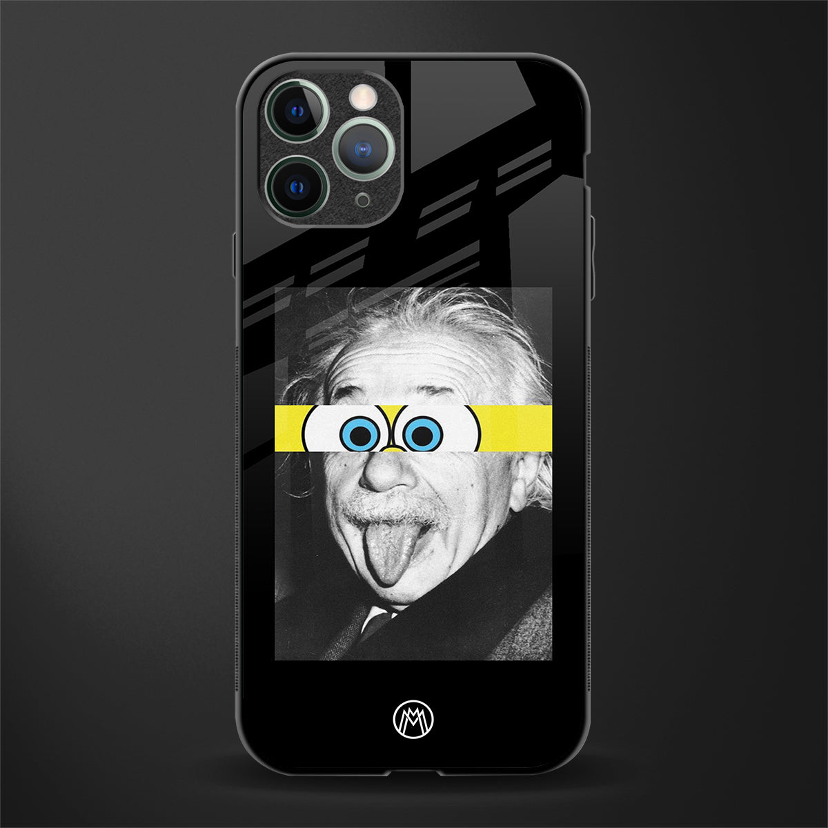 albert einstein spongebob squarepants glass case for iphone 11 pro max image