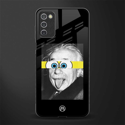 albert einstein spongebob squarepants glass case for samsung galaxy a03s image