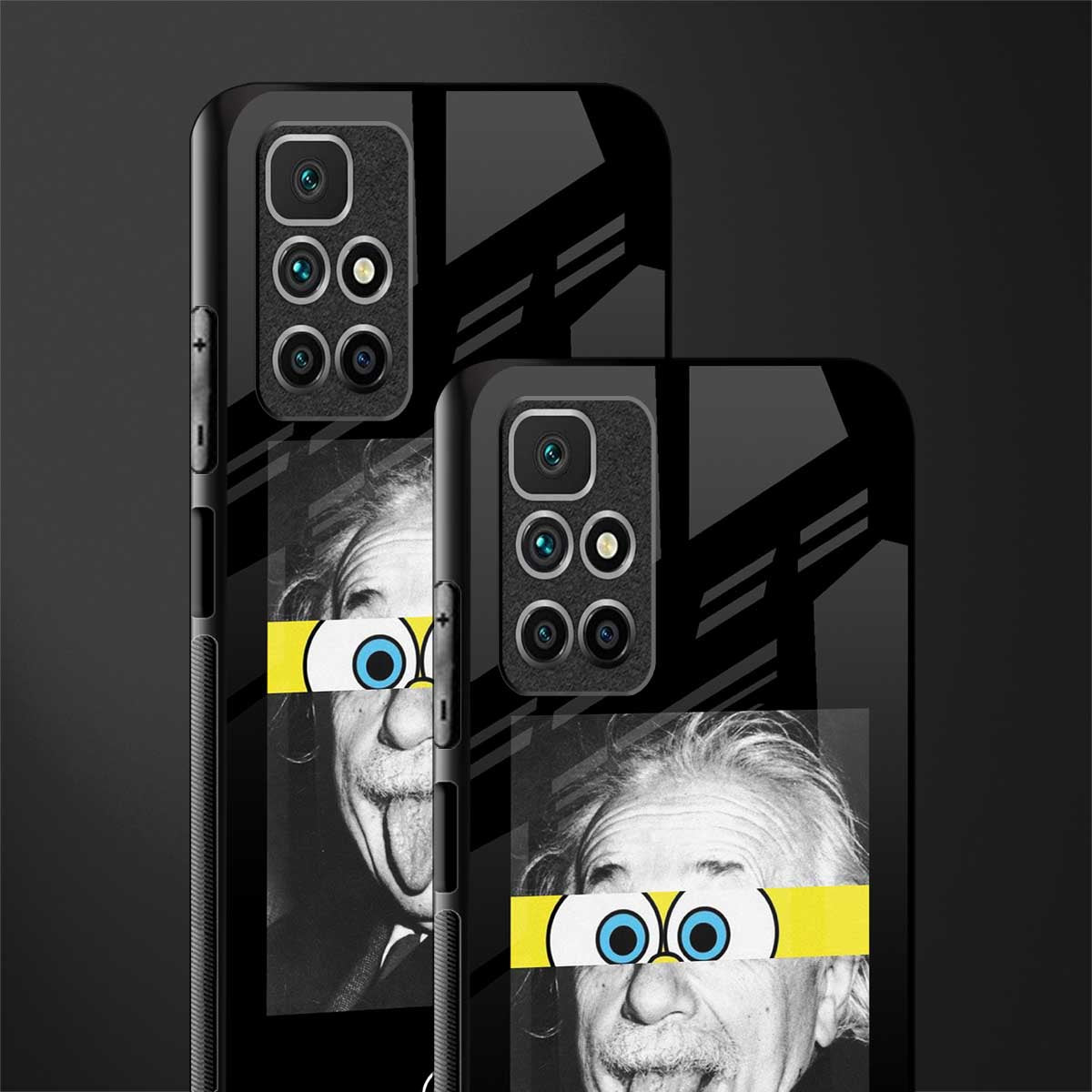 albert einstein spongebob squarepants glass case for redmi 10 prime image-2