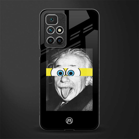 albert einstein spongebob squarepants glass case for redmi 10 prime image