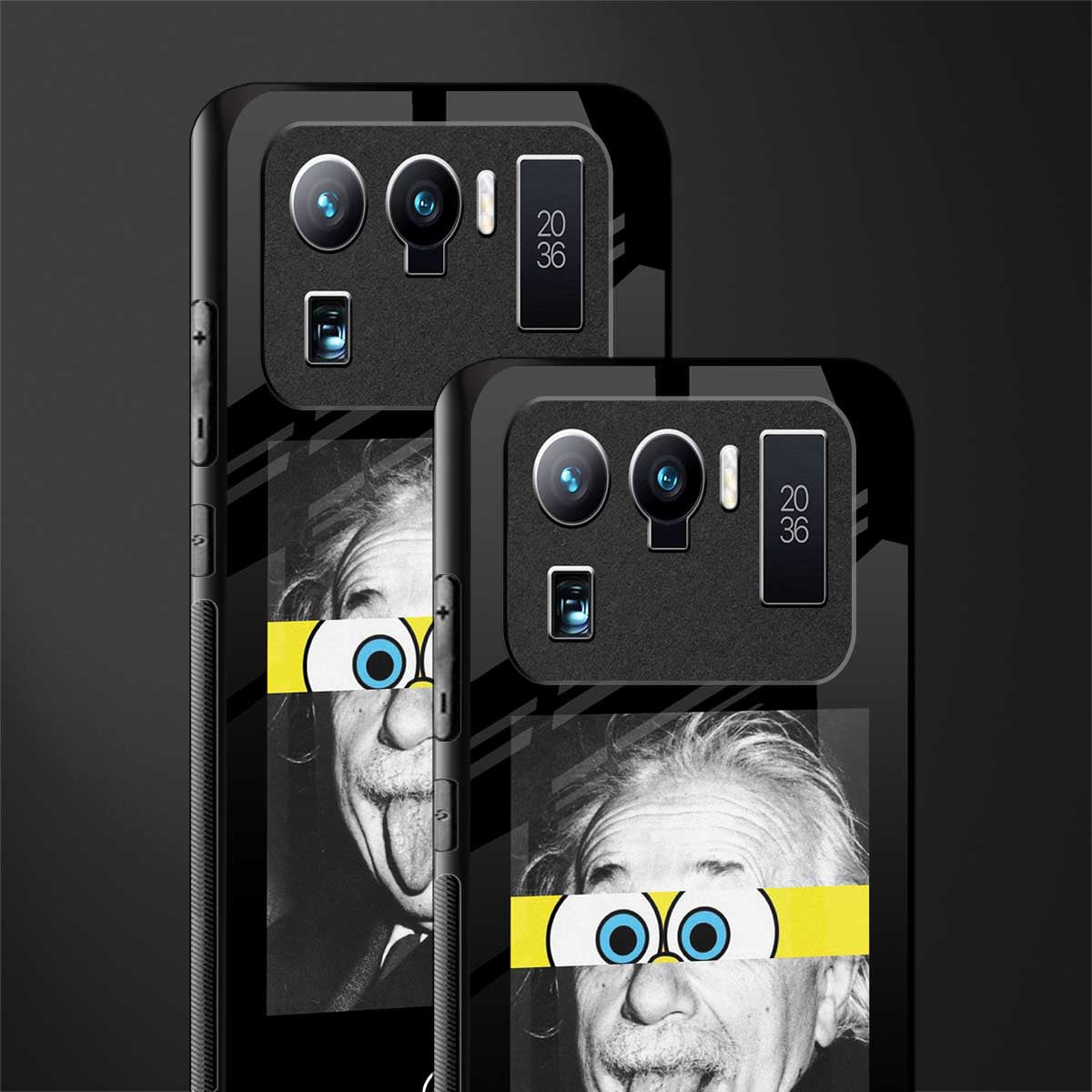 albert einstein spongebob squarepants glass case for mi 11 ultra 5g image-2