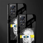 albert einstein spongebob squarepants back phone cover | glass case for redmi note 11 pro plus 4g/5g