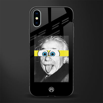 albert einstein spongebob squarepants glass case for iphone xs image
